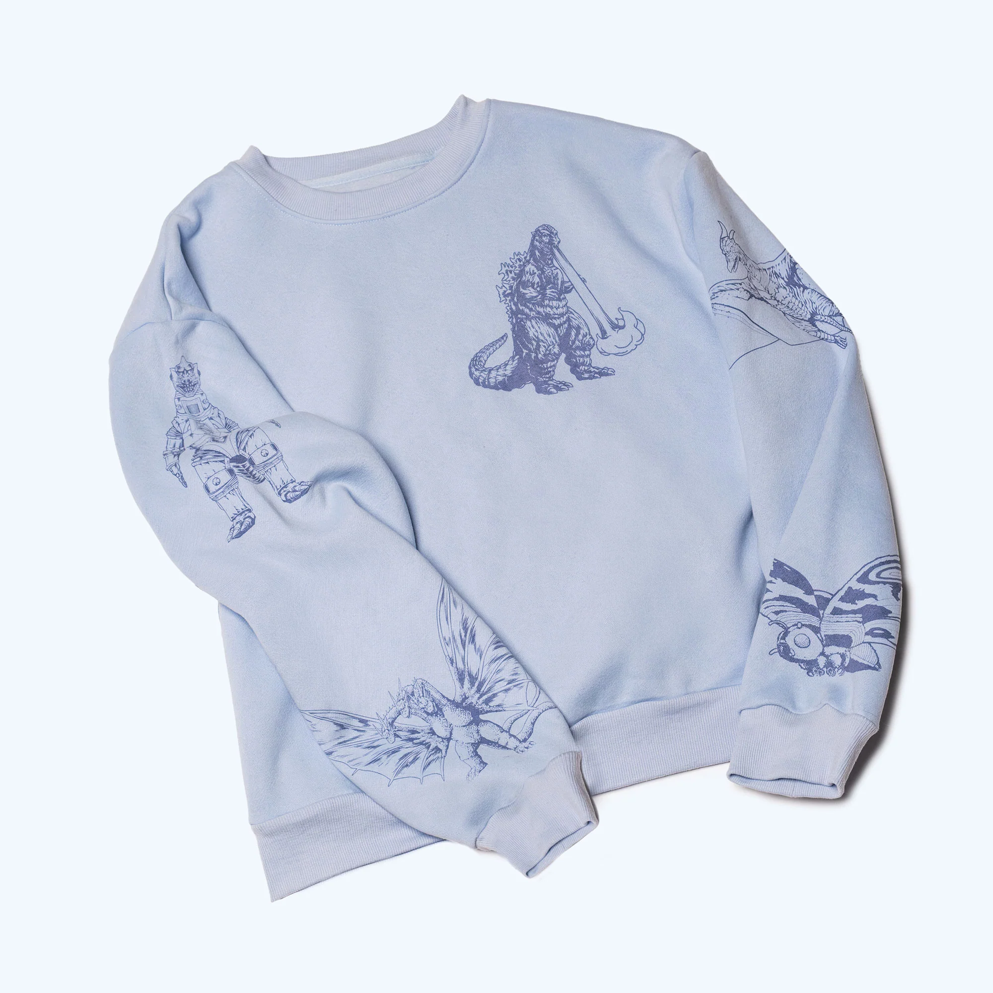 Godzilla Kaiju Print Sweatsuit Set - Blue - Image 4